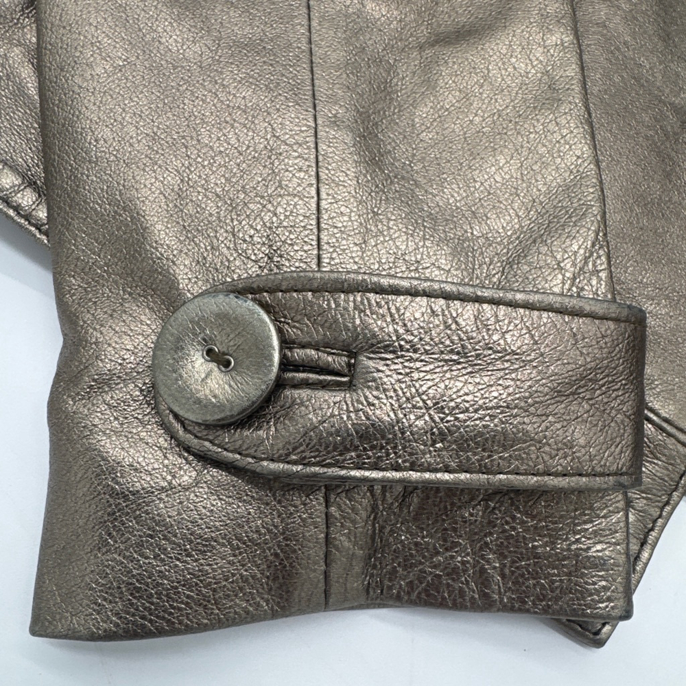 VINTAGE Spiegel Bronze Leather Jacket, Size 6 - Picture 7 of 8